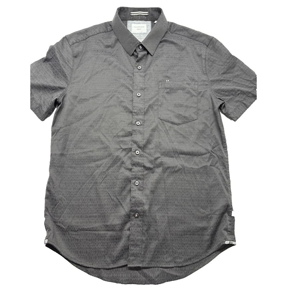 7 Diamonds Shirt Mens Small gray 4 Way Stretch Grant Button Up Performance